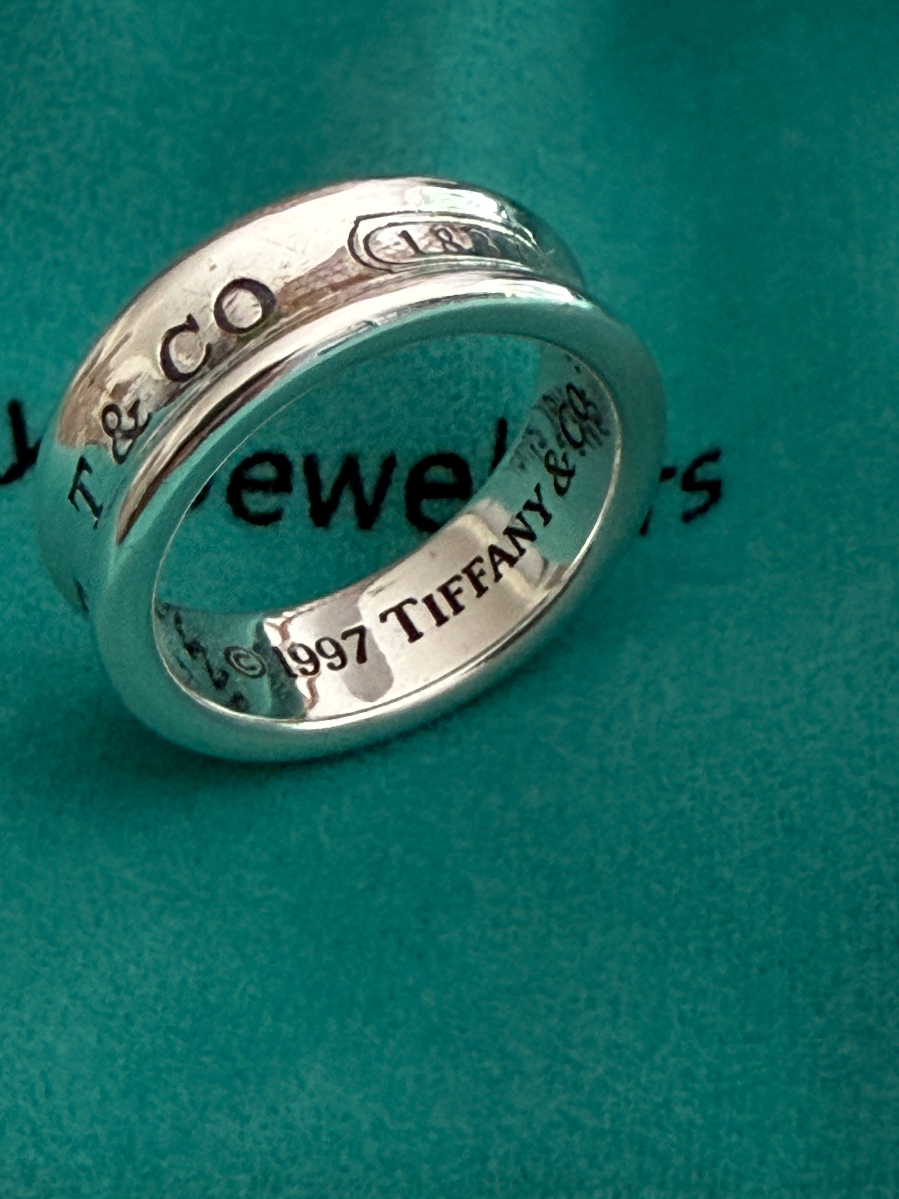 Tiffany & Co. Sterling Silver 1837 6mm Band Ring Size N uk
