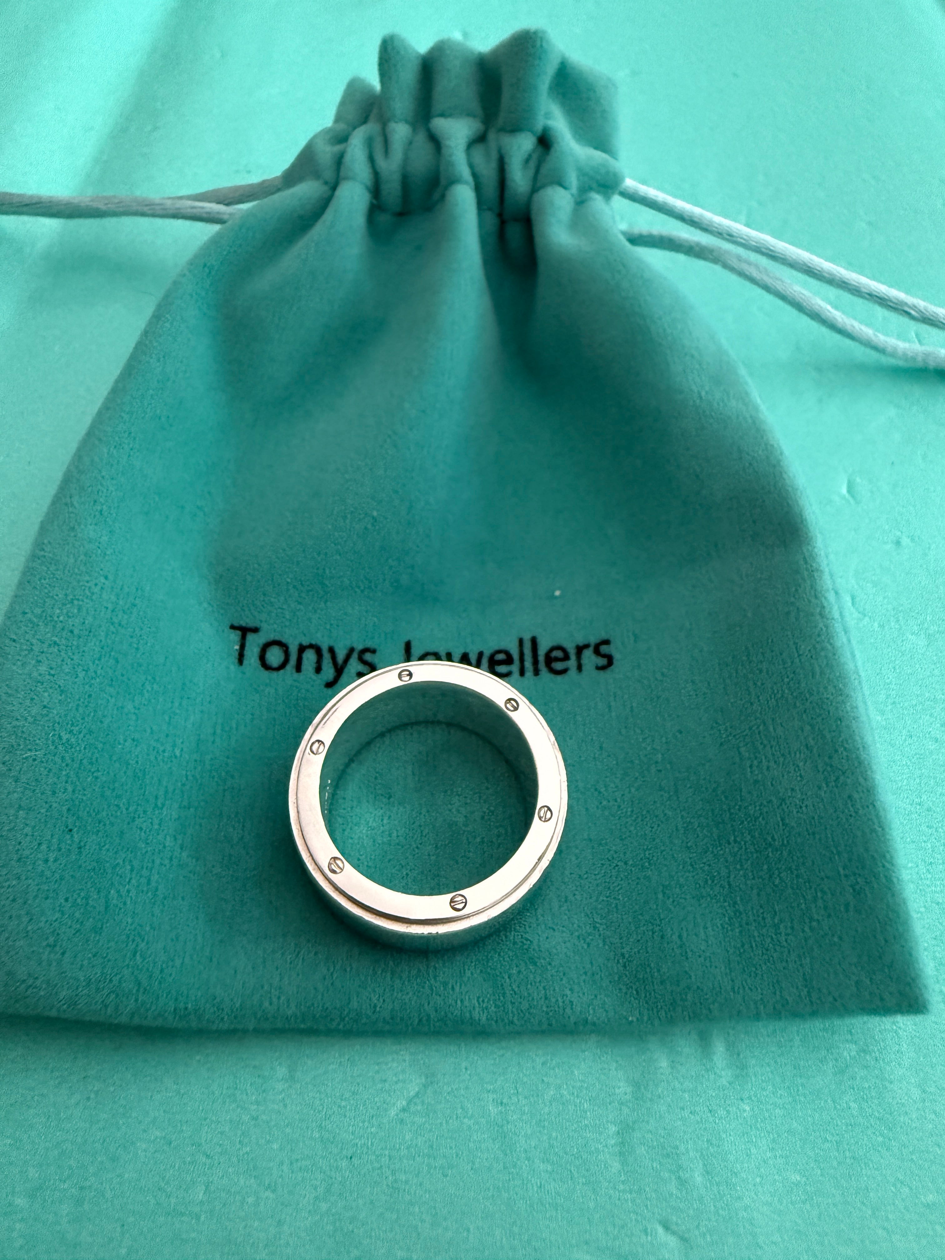 Tiffany & Co. Sterling Silver Metropolis Band Ring Size UK Q1/2