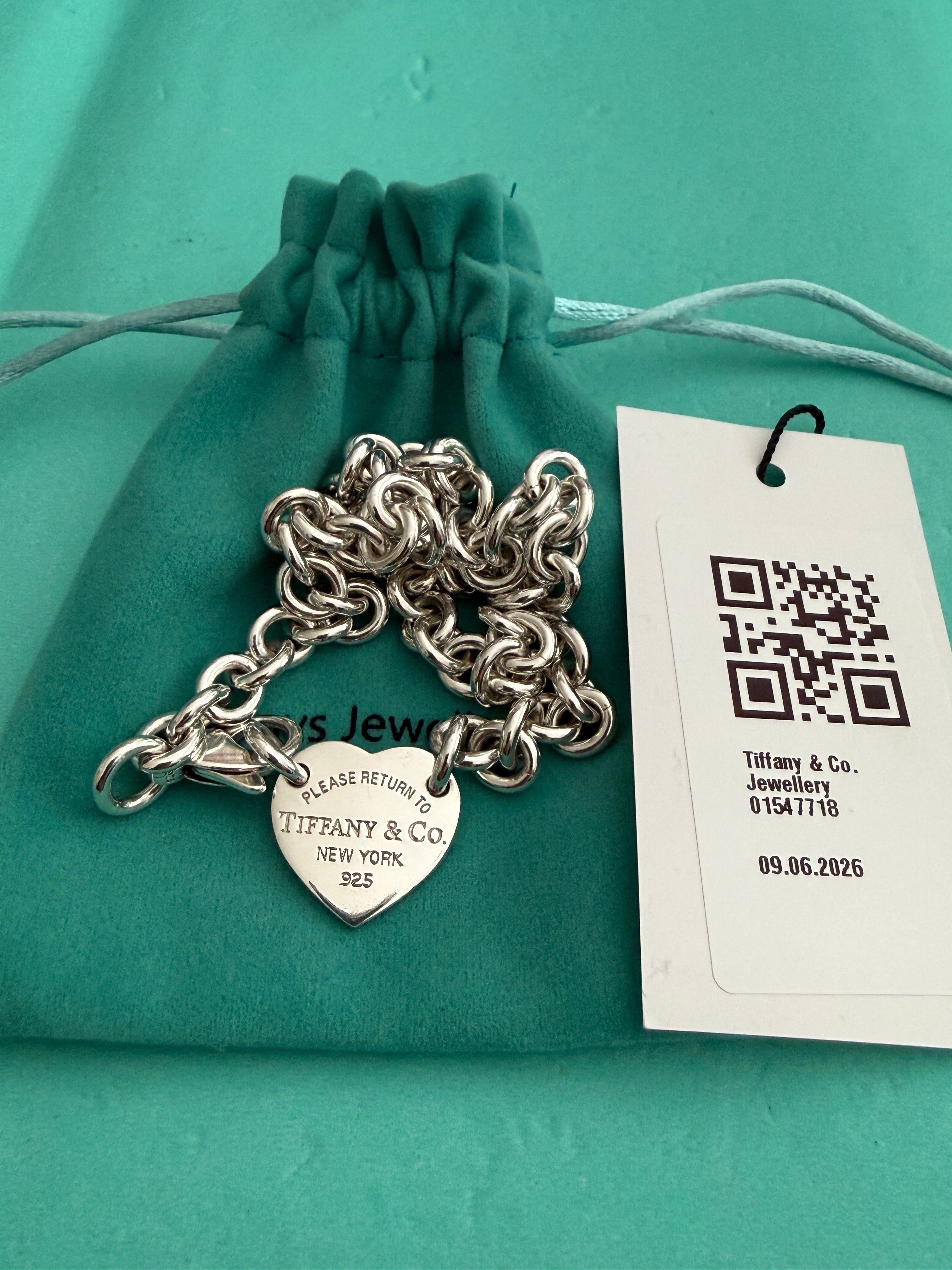 Tiffany & Co. Please Return To Tiffany Heart Tag Choker Necklace 15inches