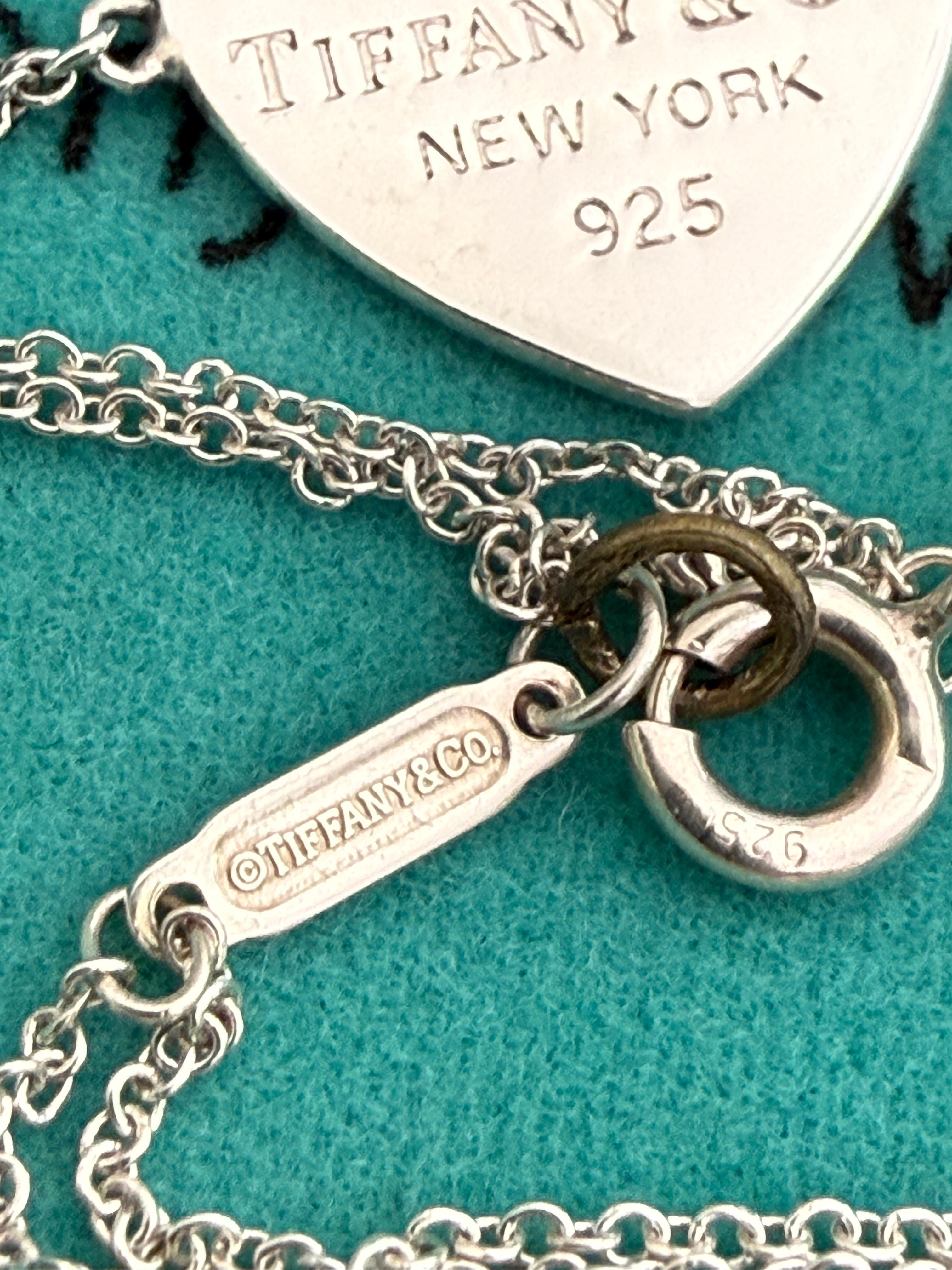 Tiffany & Co. Please Return To Tiffany Heart Tag Double Chain Bracelet 6.5 inches