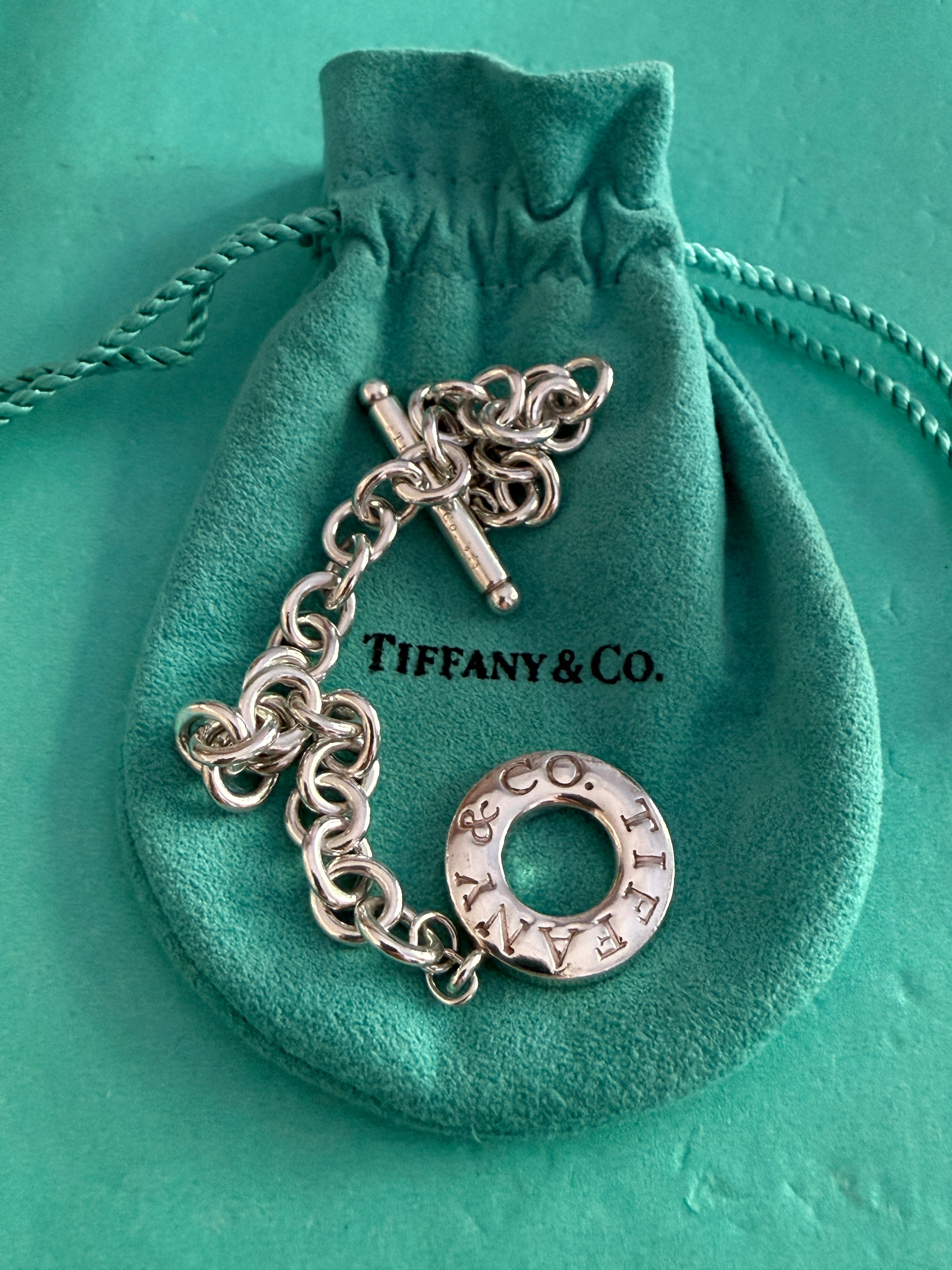 Tiffany & Co. Sterling Silver 925 Toggle Charm Bracelet 7.0