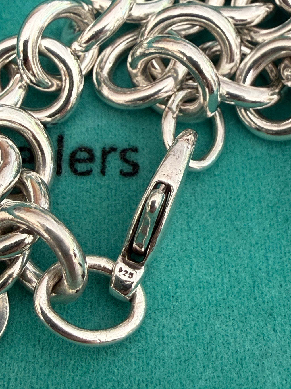 Tiffany & Co. Sterling Silver Heart Tag Charm Bracelet – 7”