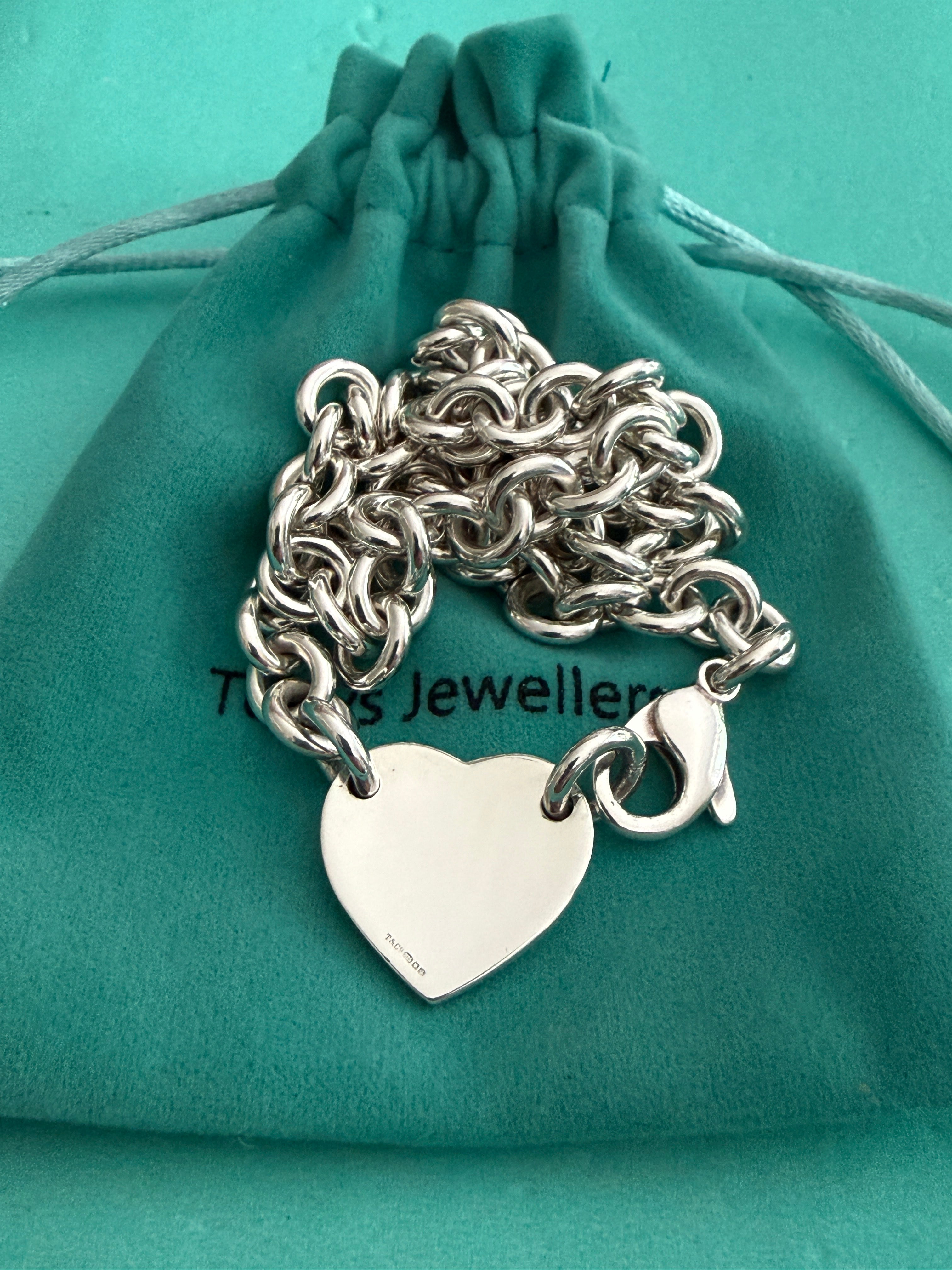 Tiffany & Co. Please Return To Tiffany Heart Tag Choker Necklace 15inches