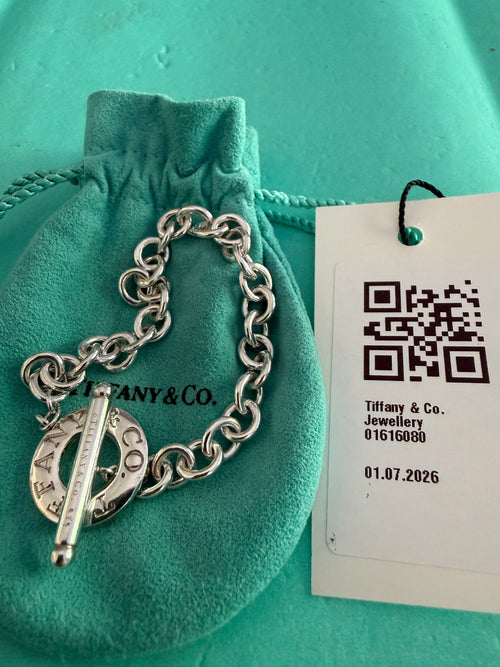 Tiffany & Co. Sterling Silver 925 Toggle Charm Bracelet 7.0