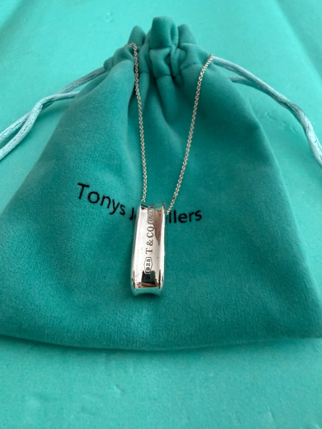 Tiffany & Co. Sterling Silver 1837 Pendant Necklace 16”