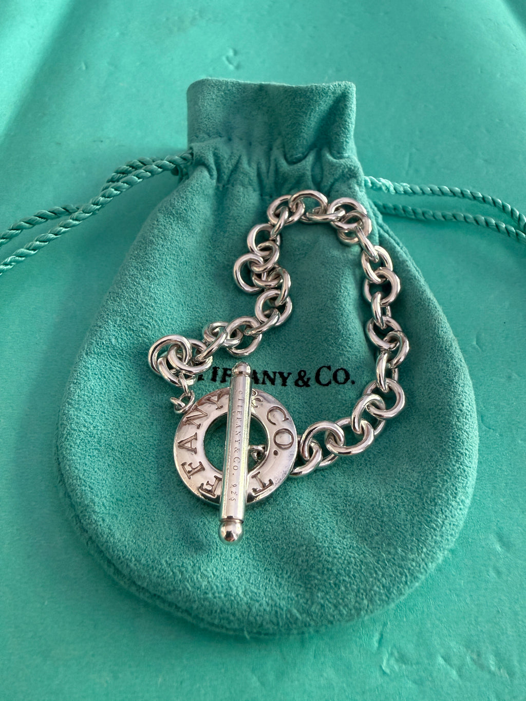 Tiffany & Co. Sterling Silver 925 Toggle Charm Bracelet 7.0