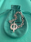 Tiffany & Co. Sterling Silver 925 Toggle Charm Bracelet 7.0