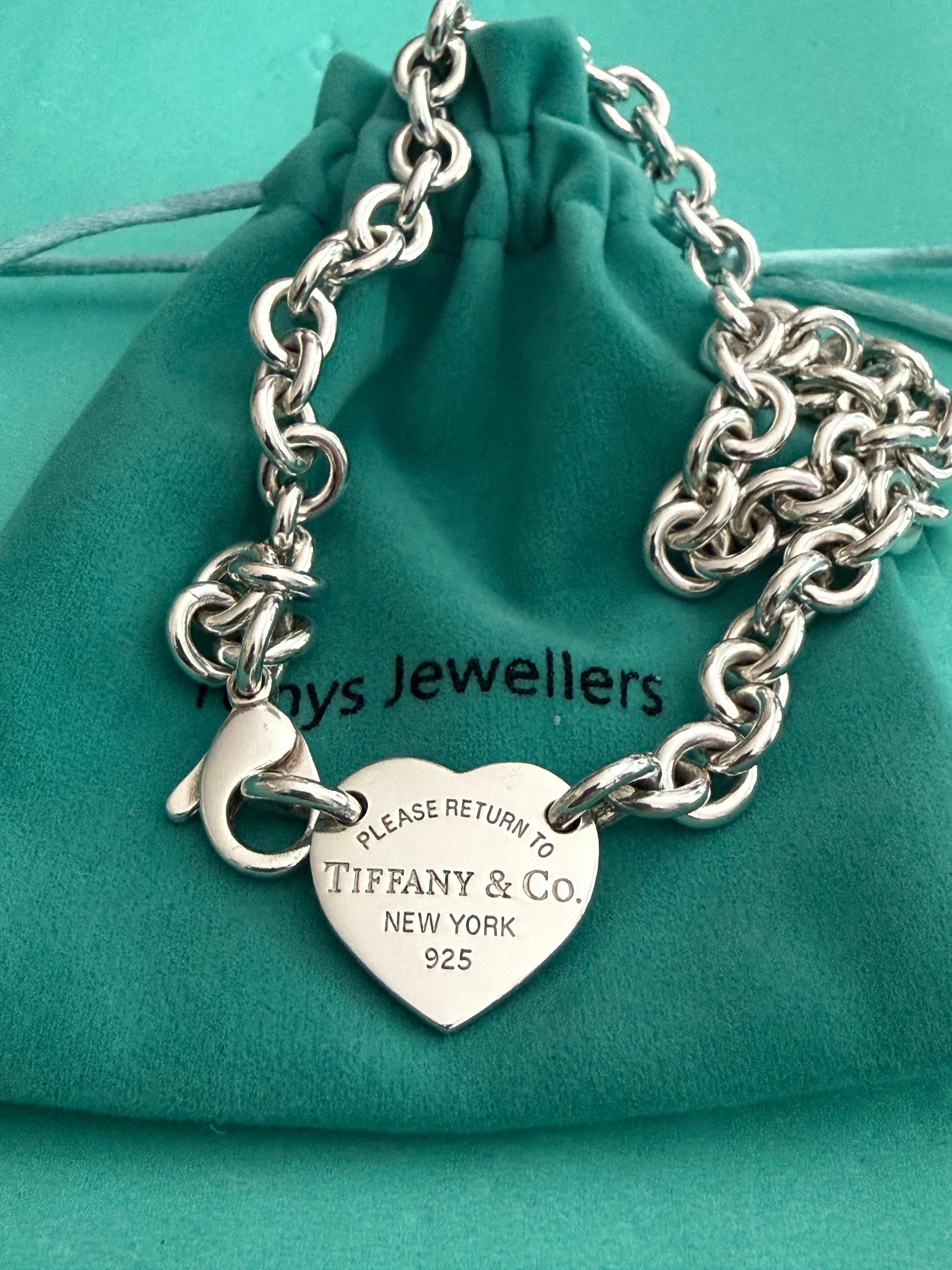 Tiffany & Co. Please Return To Tiffany Heart Tag Choker Necklace 15inches