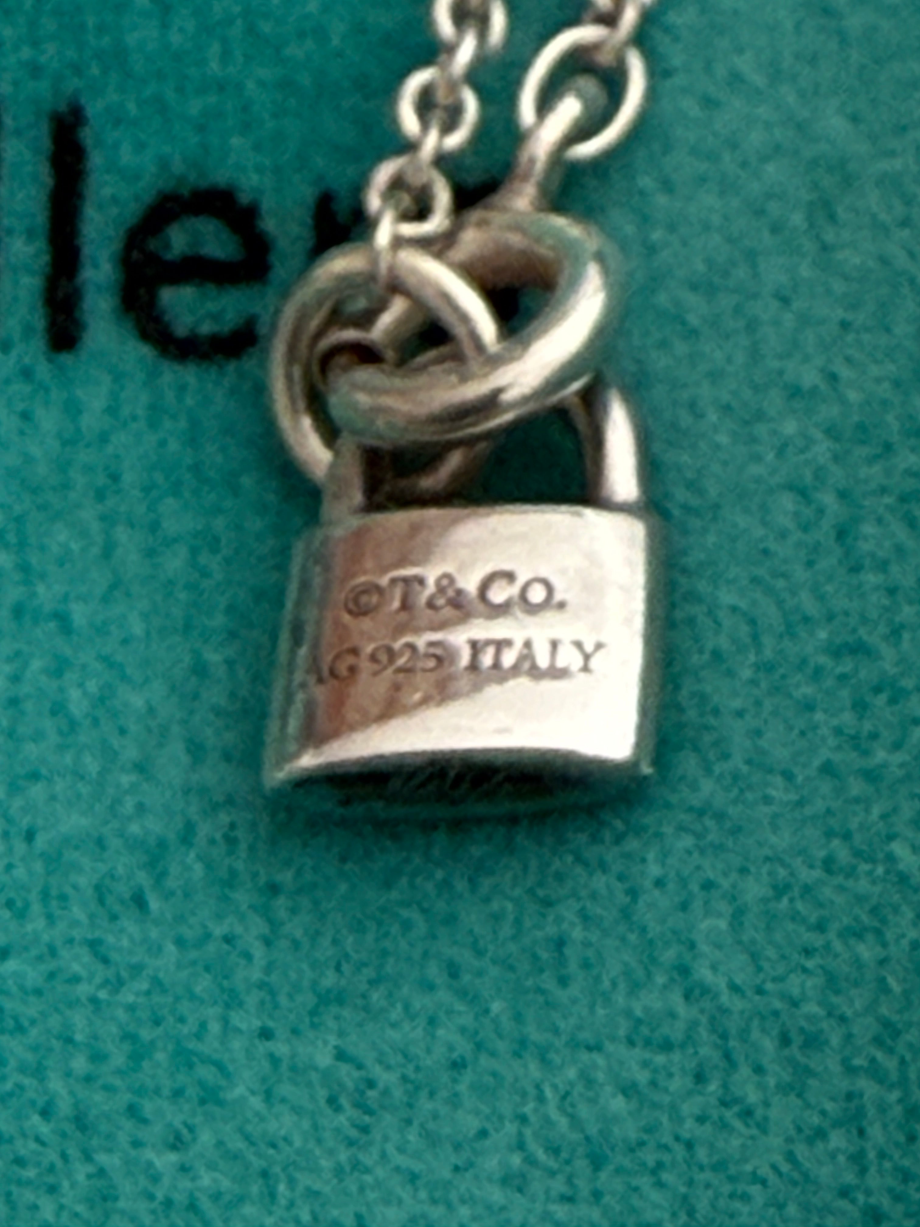 Tiffany & Co. LOVE Heart Pendant and Padlock Italy 18 - 20”