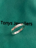 Tiffany & Co. Sterling Silver “I Love You” Narrow Band Ring Size J UK