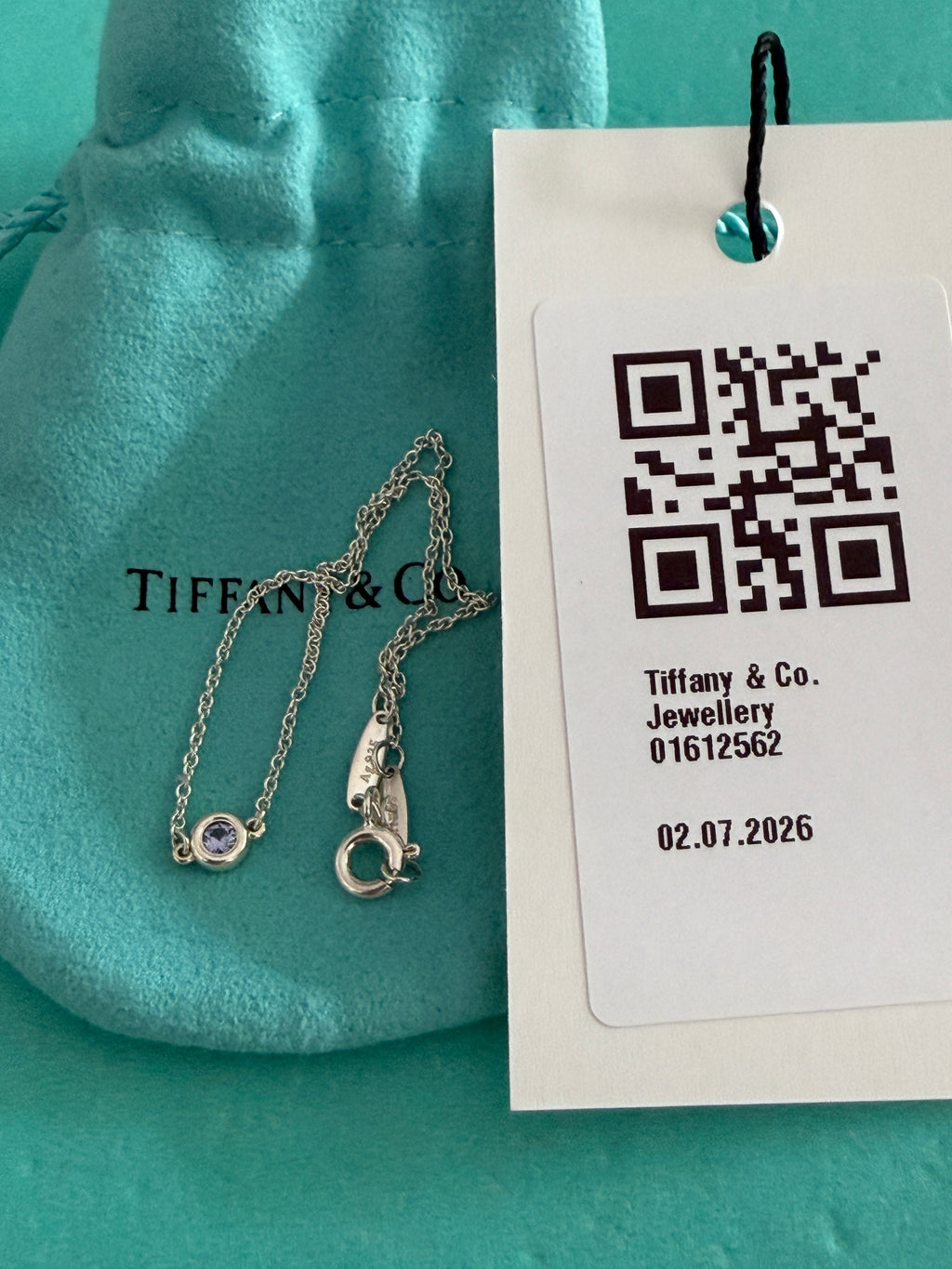 Tiffany & Co. Sterling Silver Elsa Peretti By the Yard Aquamarine Bracelet 20cm