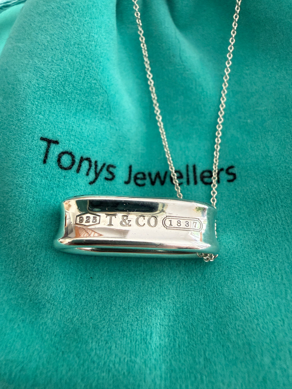 Tiffany & Co. Sterling Silver 1837 Pendant Necklace 16”
