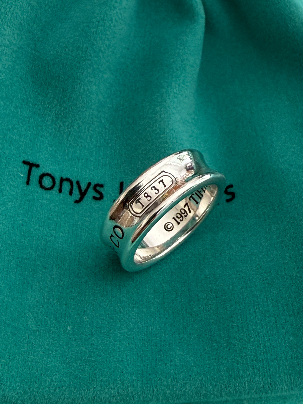 Tiffany & Co. Sterling Silver 1837 6mm Band Ring Size N uk