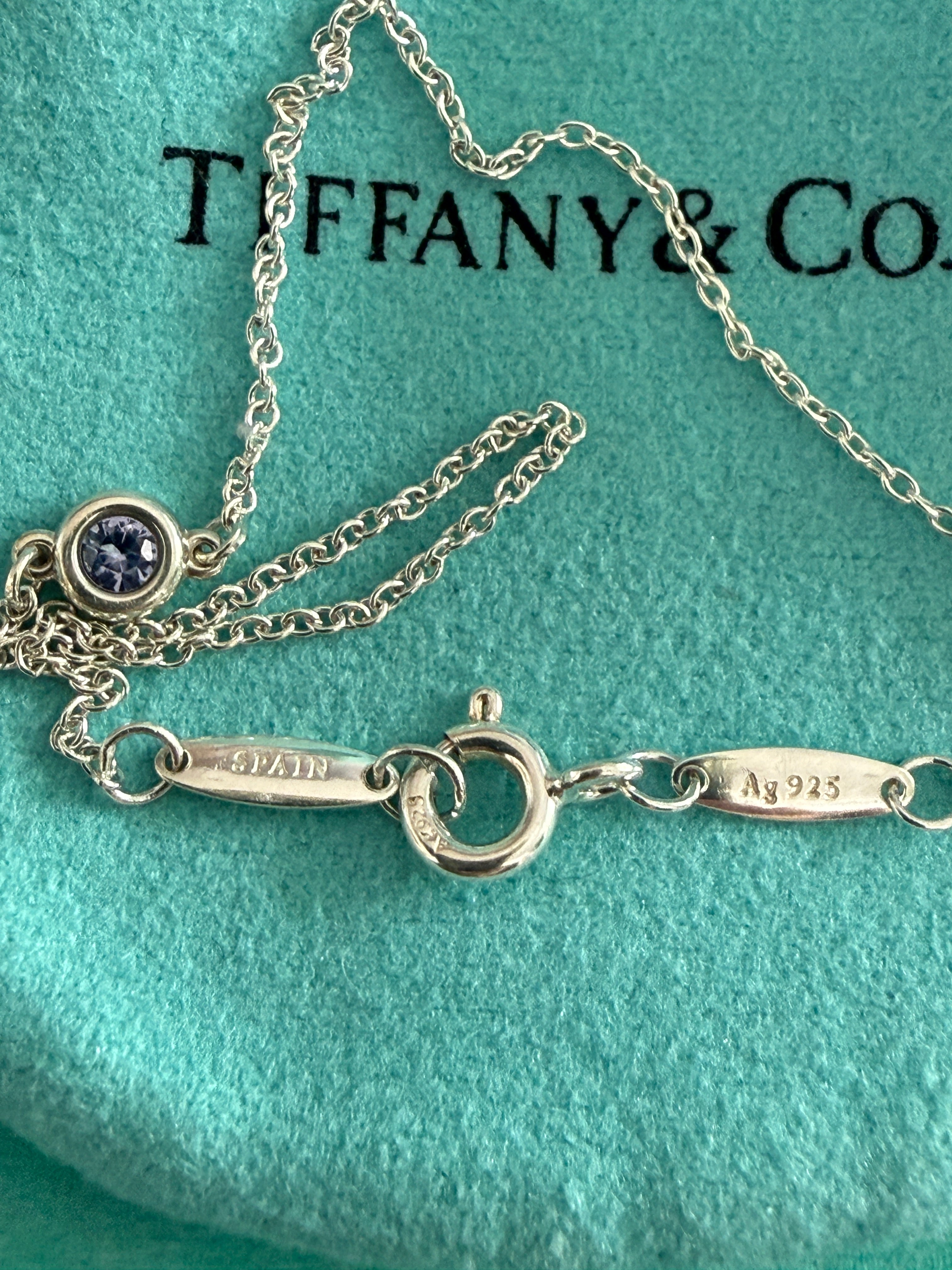 Tiffany & Co. Sterling Silver Elsa Peretti By the Yard Aquamarine Bracelet 20cm