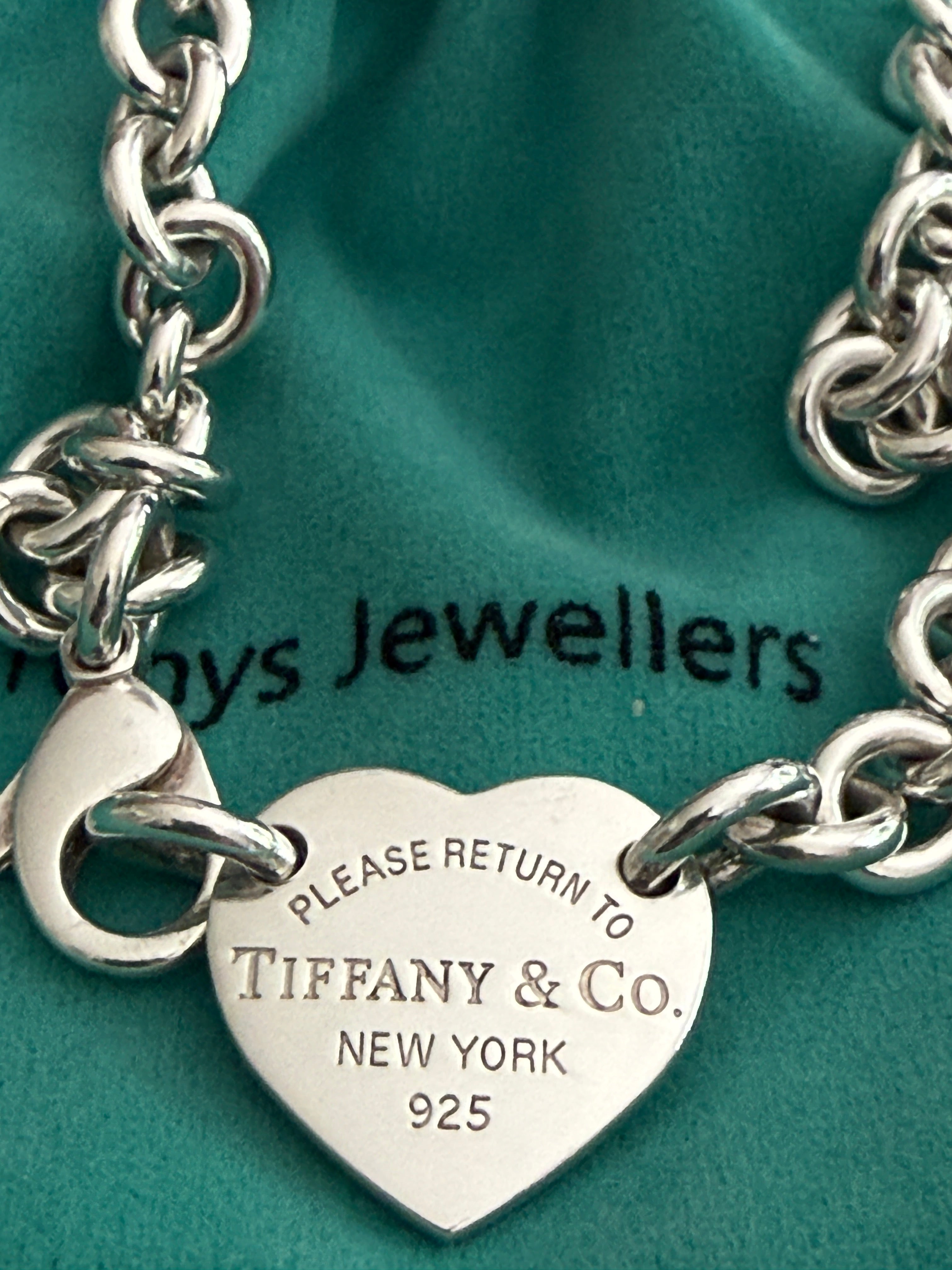 Tiffany & Co. Please Return To Tiffany Heart Tag Choker Necklace 15inches