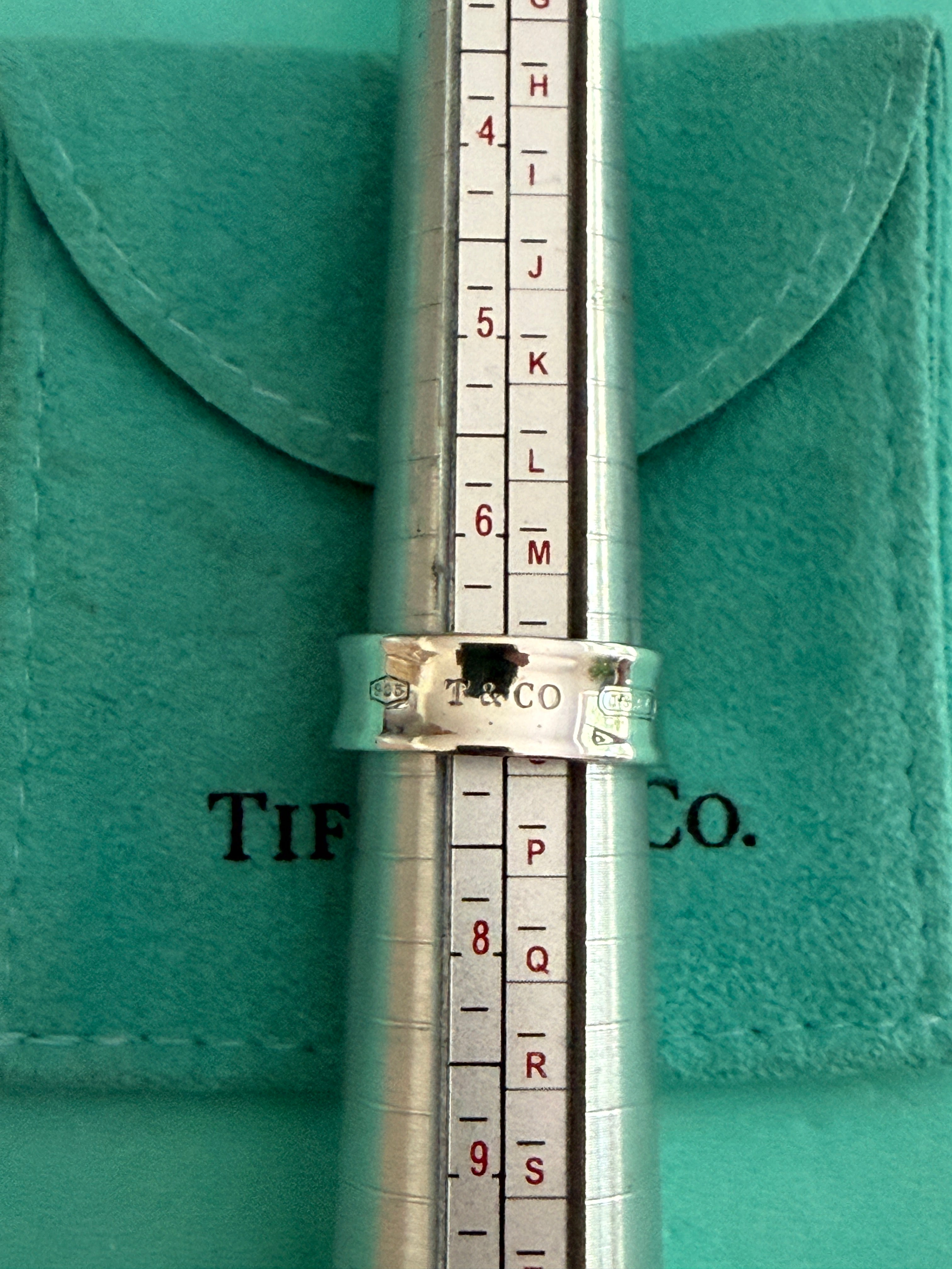 Tiffany & Co. Sterling Silver 1837 Concave 7mm Ring Size Q uk