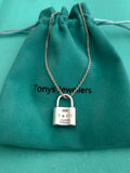 Tiffany & Co. Sterling Silver 1837 Padlock Lock Chain Necklace 16inches