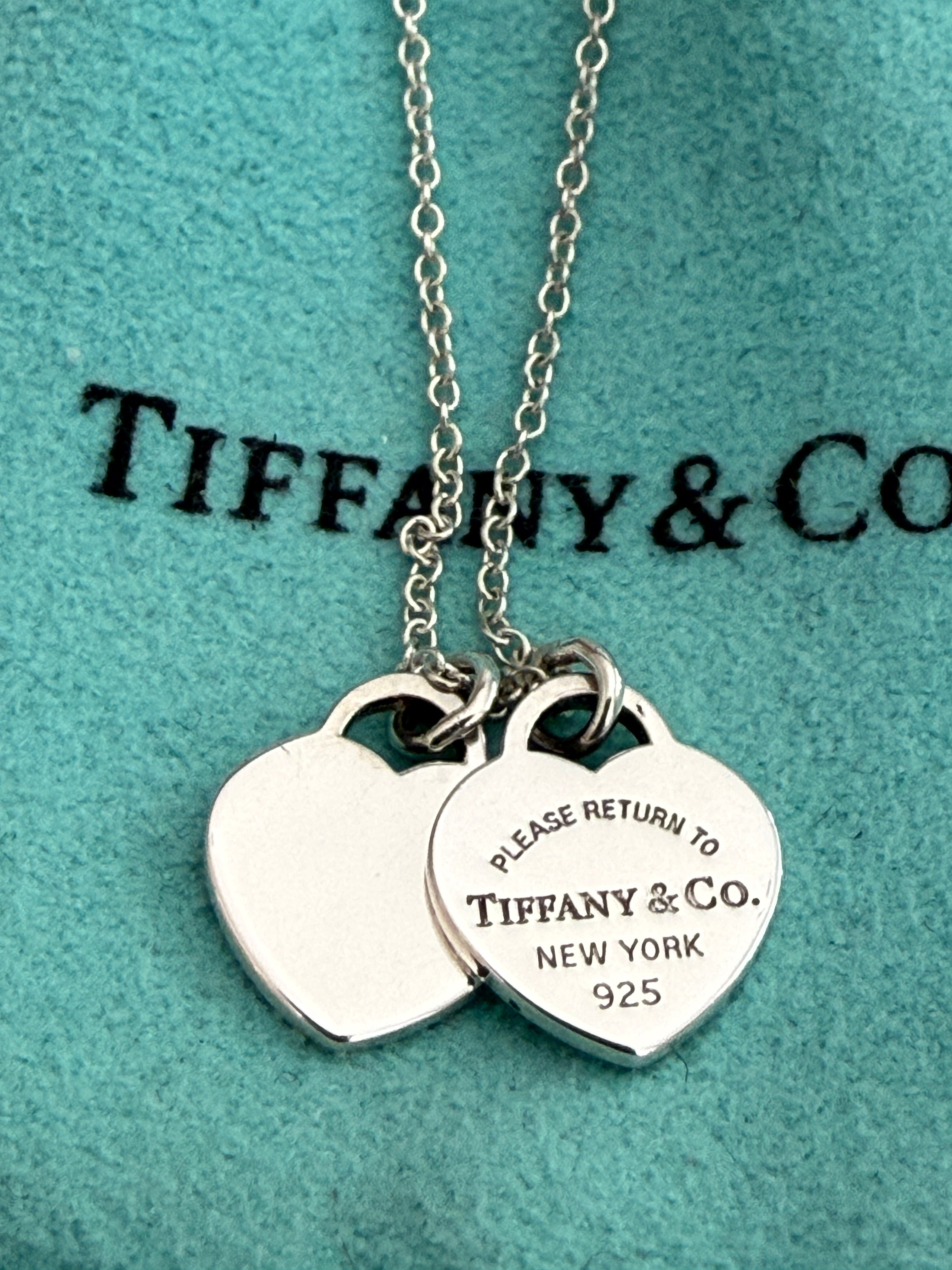 Tiffany & Co. Mini Double Hearts Necklace 17 inches