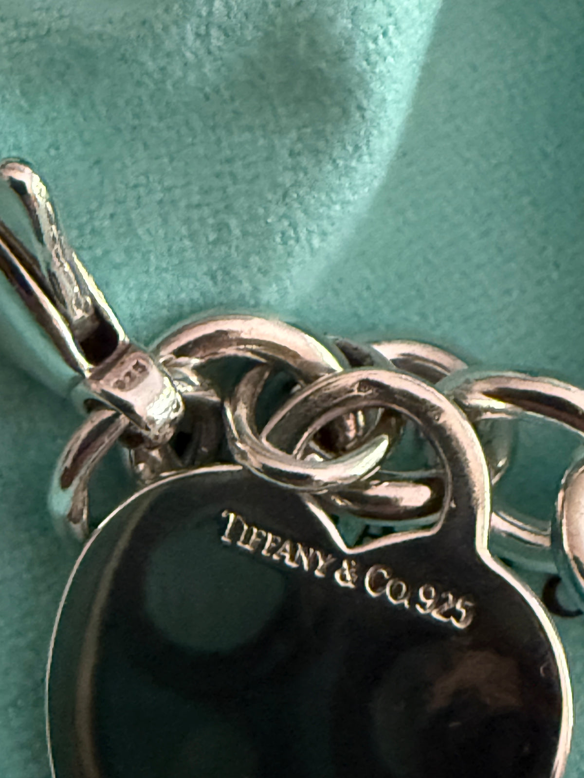 Tiffany & Co. Sterling Silver Heart Tag Charm Bracelet – 7”