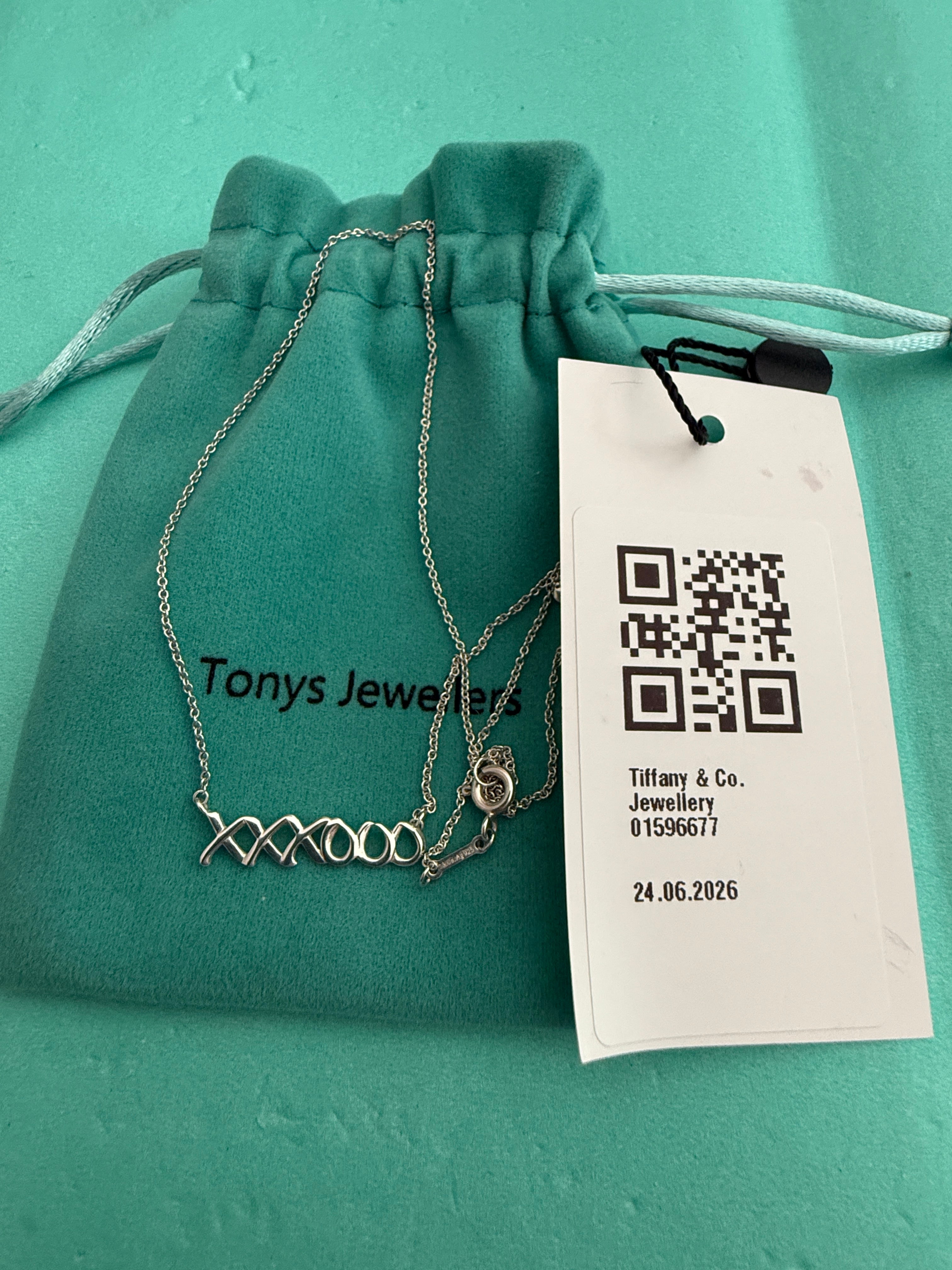 Tiffany & Co. Sterling Silver Paloma Picasso XO Graffiti Necklace 16 - 18 inches