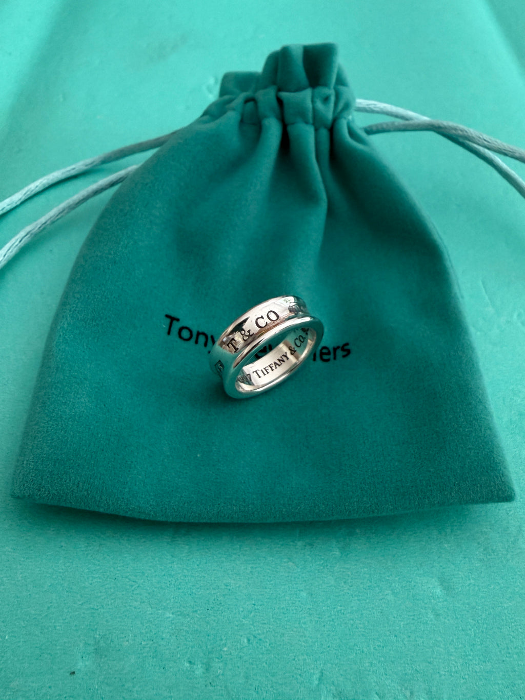 Tiffany & Co. Sterling Silver 1837 6mm Band Ring Size N uk