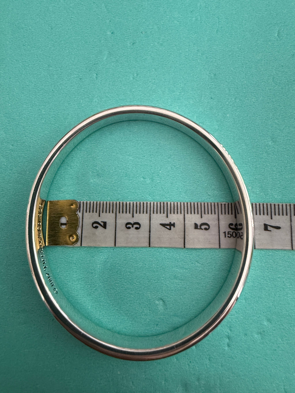 Tiffany & Co. Sterling Silver 1837 Oval Concave Bangle 18cm internal
