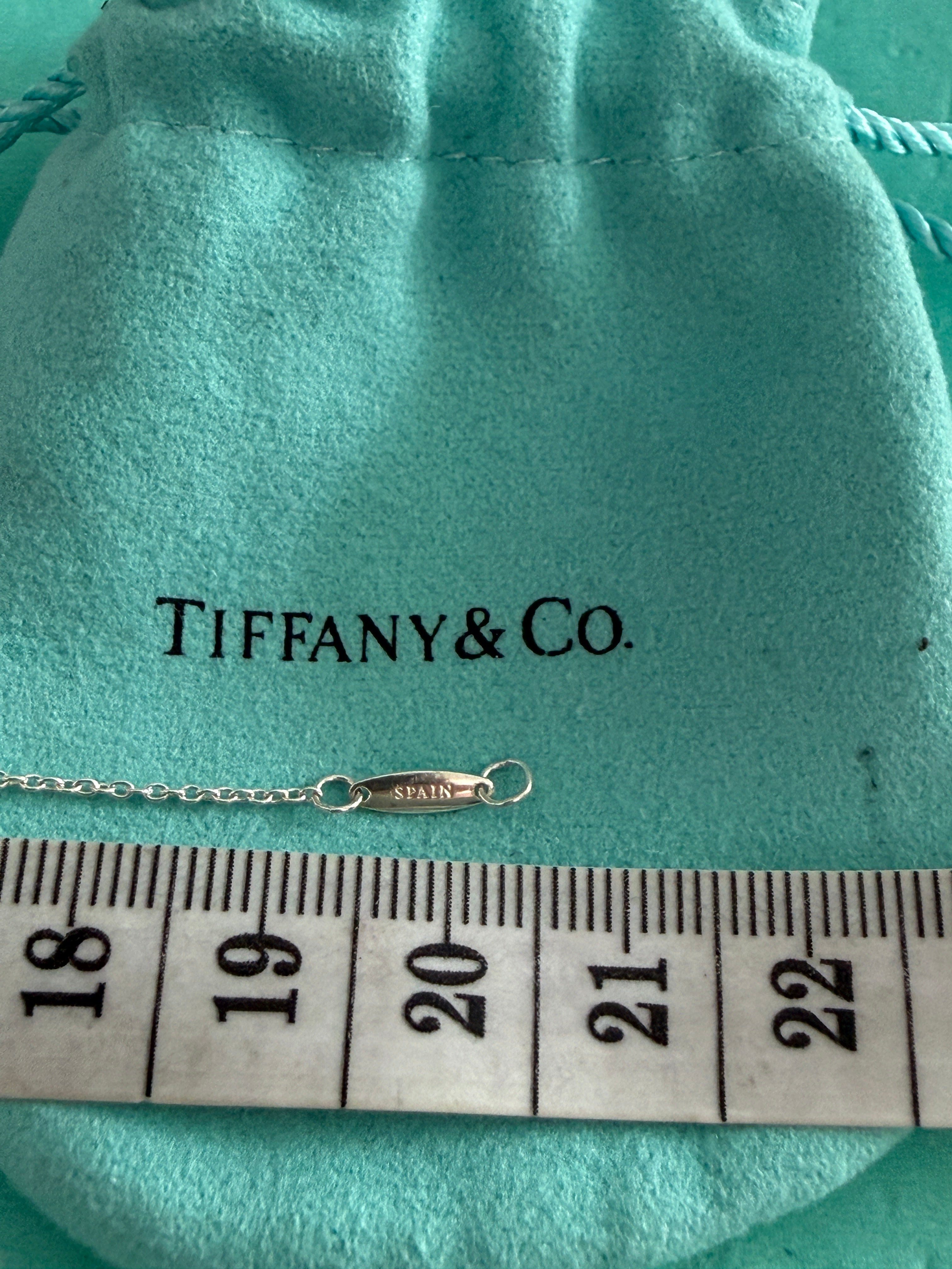 Tiffany & Co. Sterling Silver Elsa Peretti By the Yard Aquamarine Bracelet 20cm