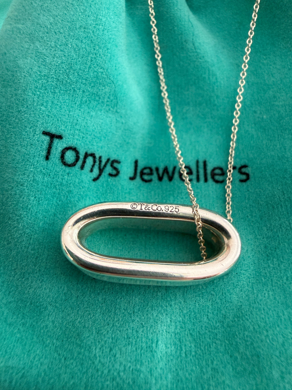 Tiffany & Co. Sterling Silver 1837 Pendant Necklace 16”
