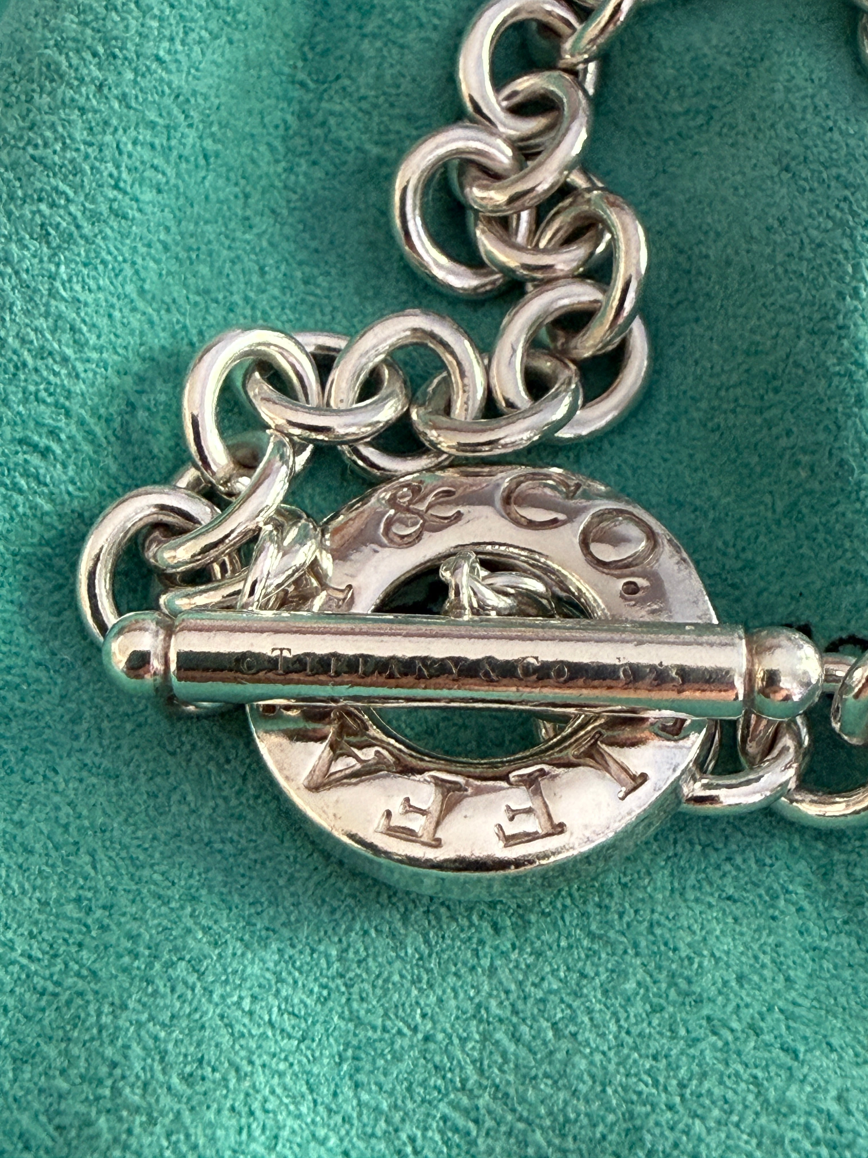 Tiffany & Co. Sterling Silver 925 Toggle Charm Bracelet 7.0