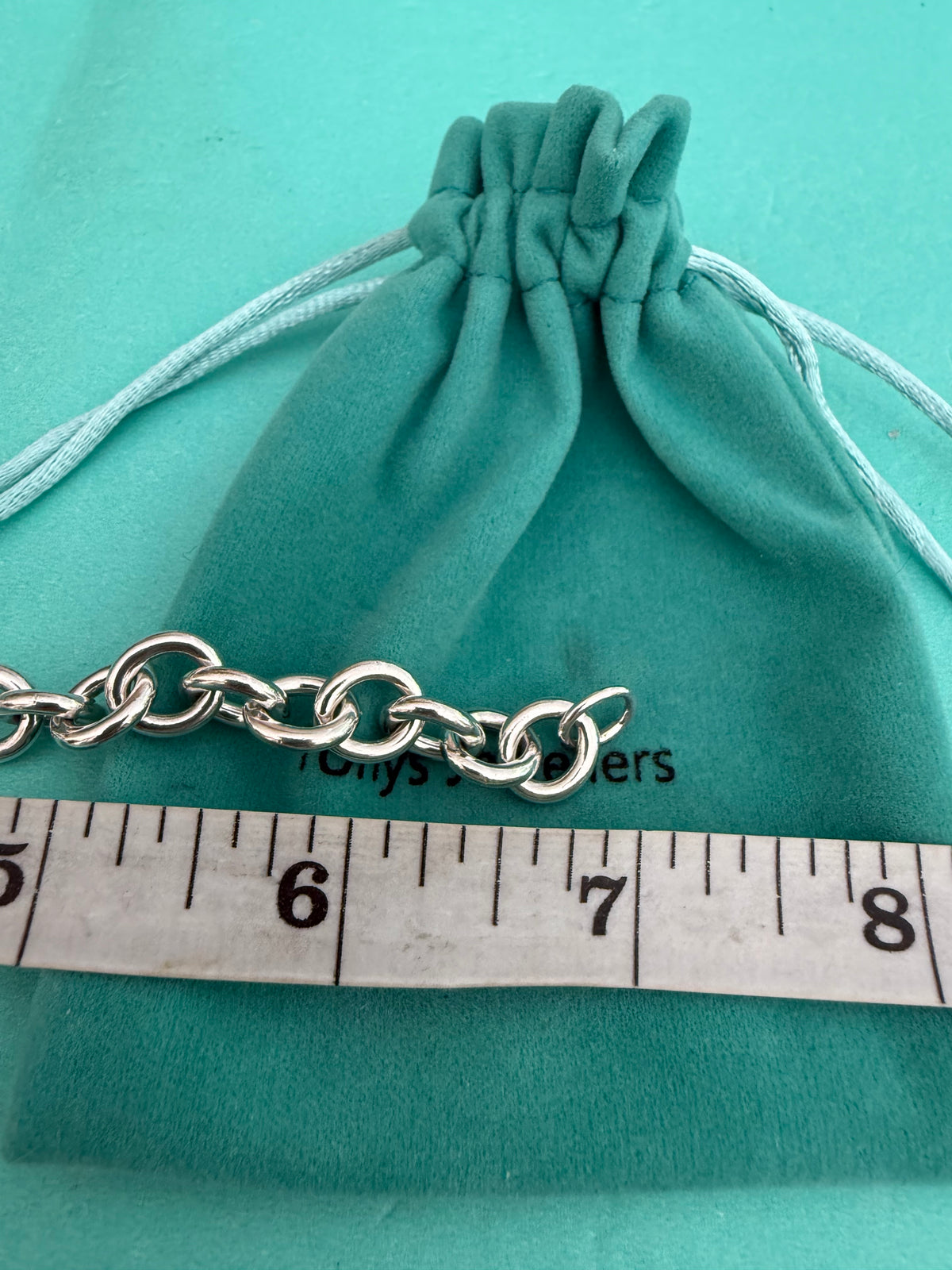 Tiffany & Co. Sterling Silver Heart Tag Charm Bracelet – 7”