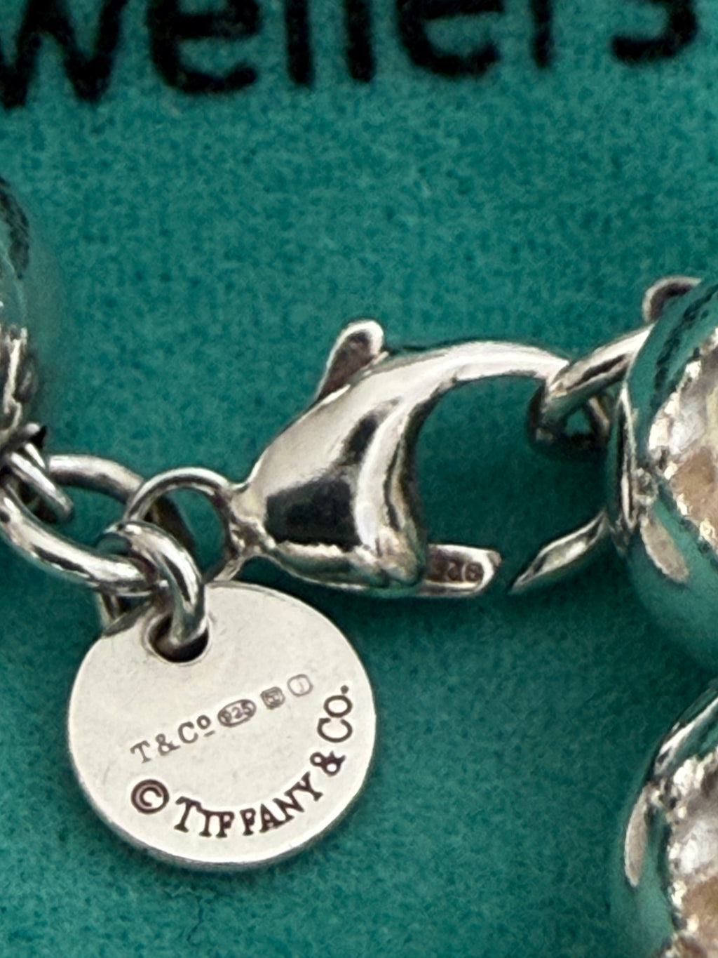 Tiffany & Co. Sterling Silver Hardwear 10mm Beaded Ball Bracelet 7 inches