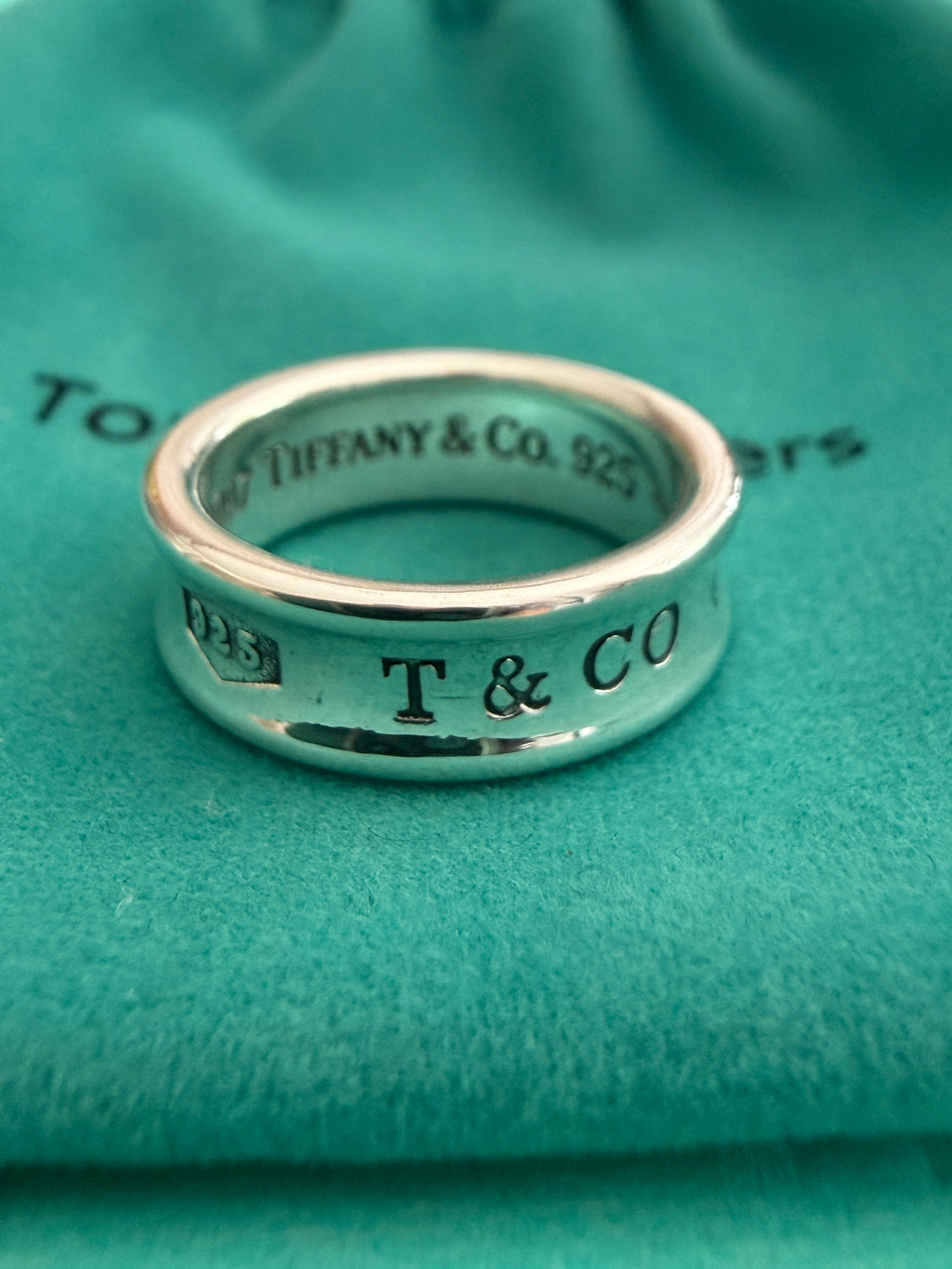 Tiffany & Co. Sterling Silver 1837 6mm Band Ring Size N uk