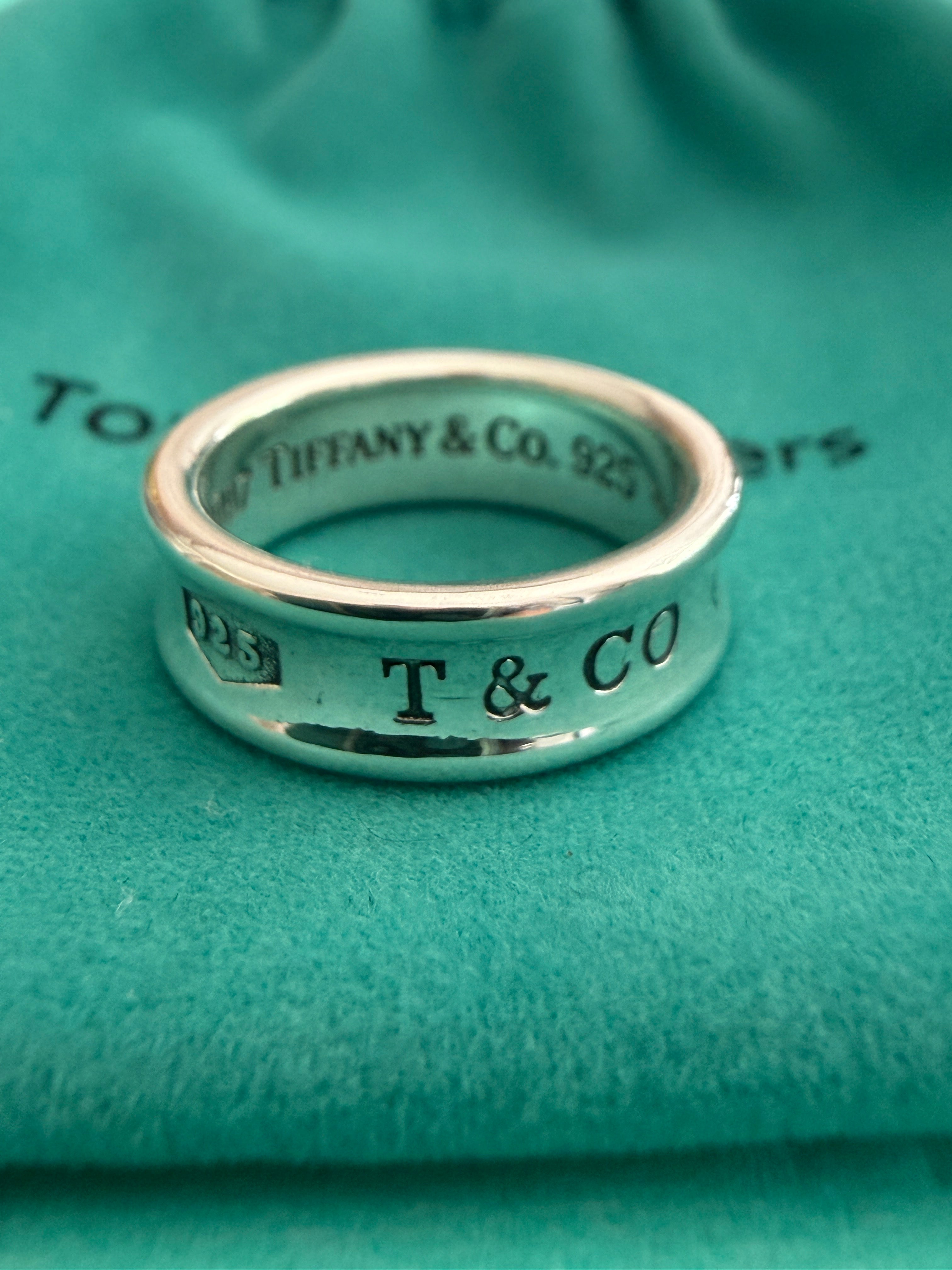 Tiffany & Co. Sterling Silver 1837 6mm Band Ring Size N uk