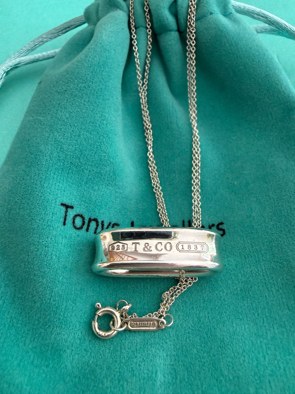 Tiffany & Co. Sterling Silver 1837 Pendant Necklace 16”