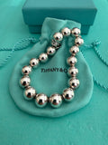 Tiffany & Co. Sterling Silver Hardwear 10mm Beaded Ball Bracelet 7 inches