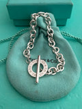 Tiffany & Co. Sterling Silver 925 Toggle Charm Bracelet 7.0