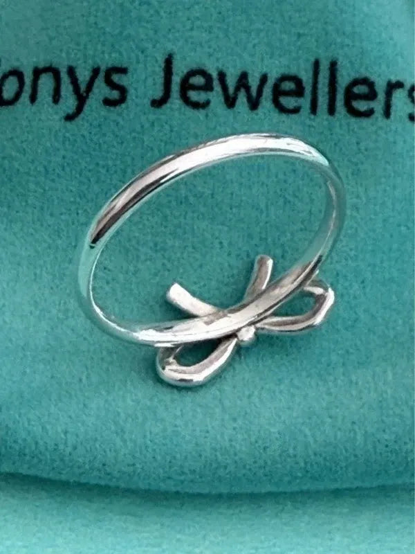 Tiffany & Co. Sterling Silver Bow Ring Size Q