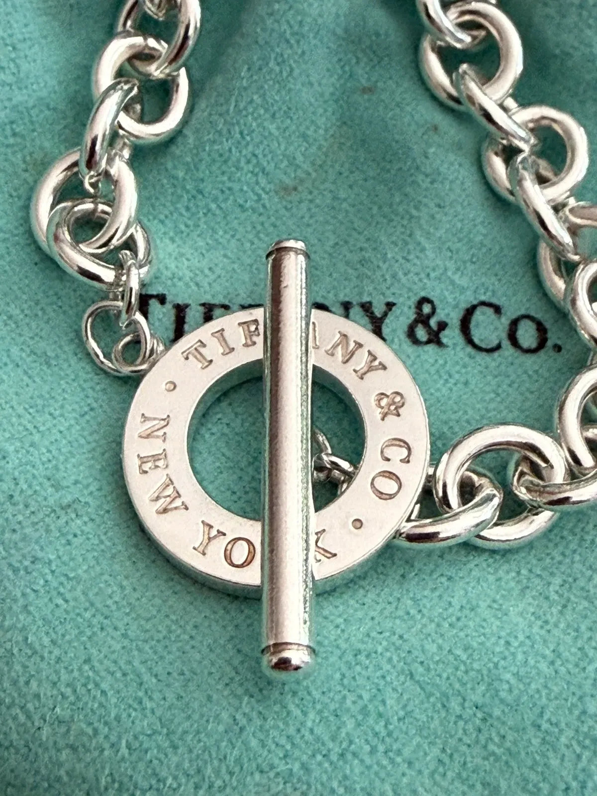 Tiffany & Co. Sterling Silver 925 Toggle Charm Bracelet 7.0