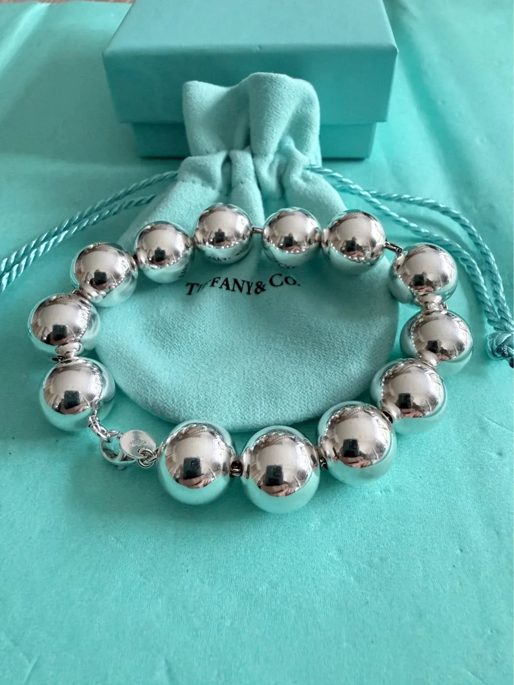 Tiffany & Co Sterling Silver Large Hardwear 14mm Ball Bead Bracelet 8