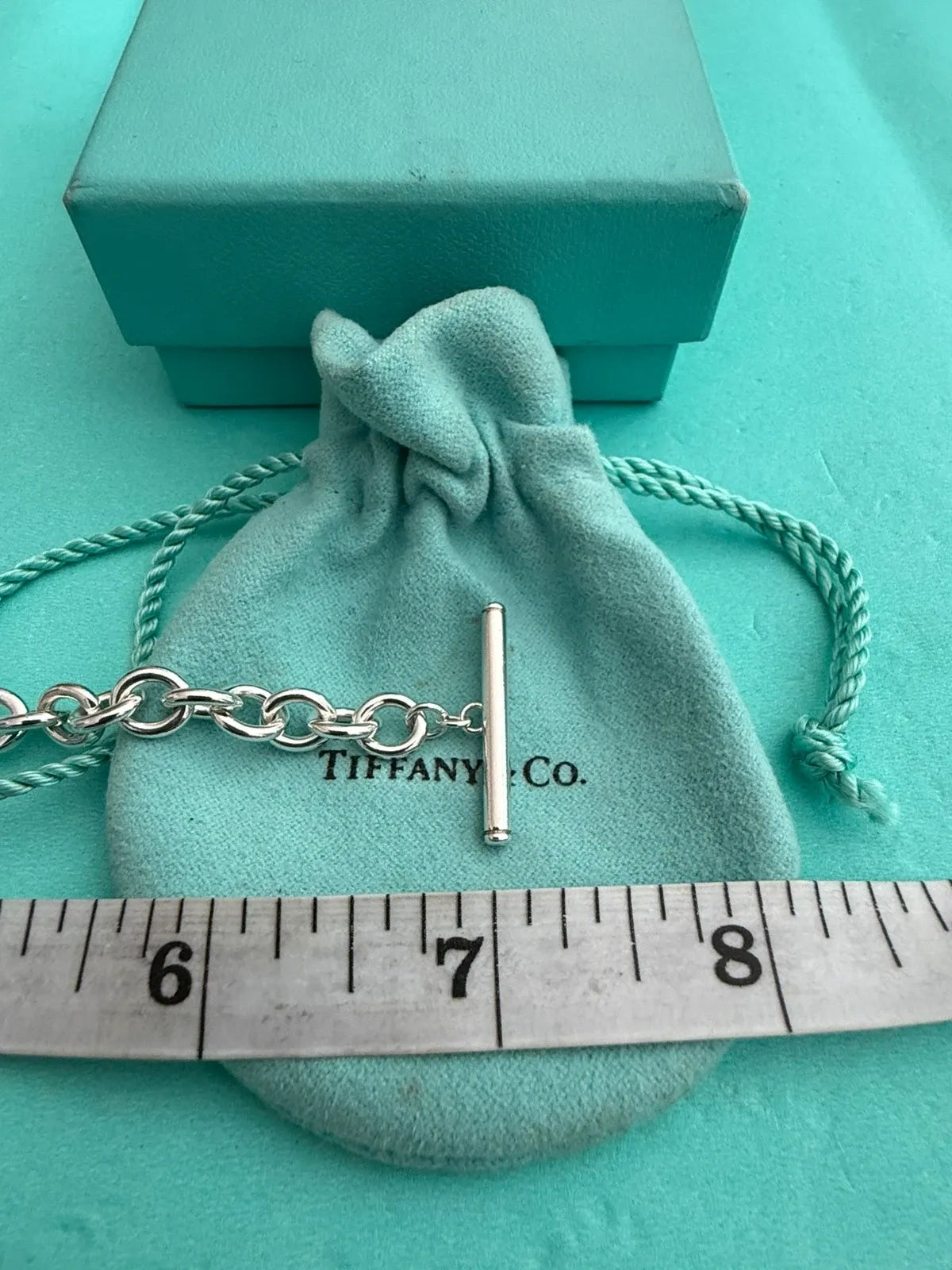 Tiffany & Co. Sterling Silver 925 Toggle Charm Bracelet 7.0