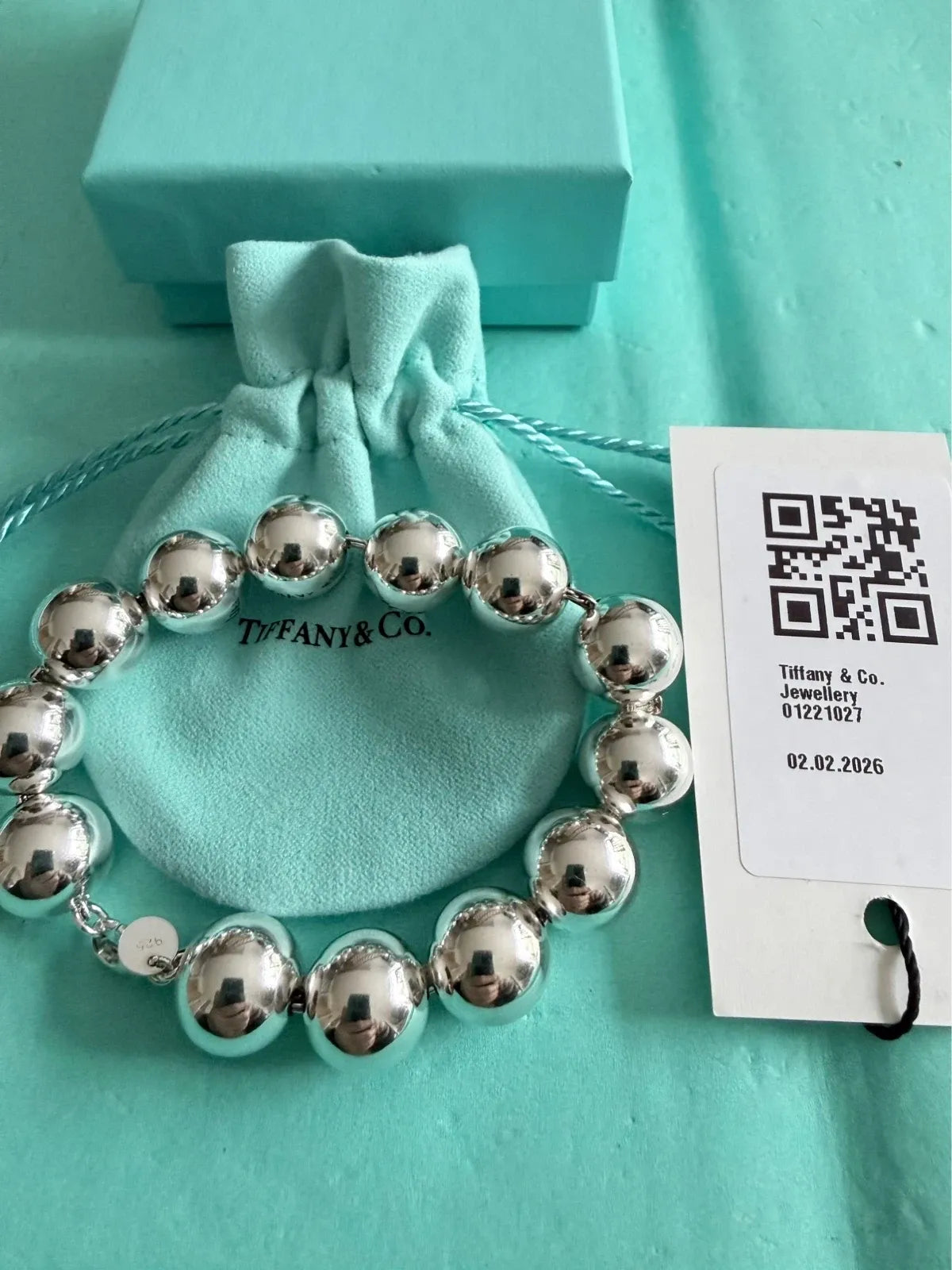 Tiffany & Co Sterling Silver Large Hardwear 14mm Ball Bead Bracelet 8