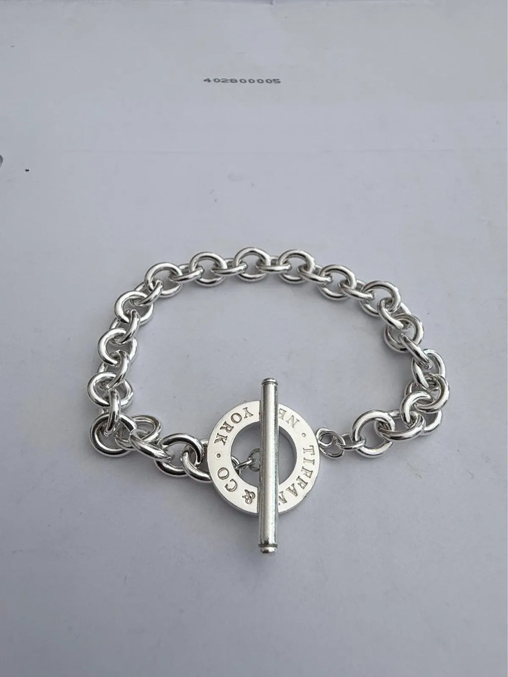 Tiffany & Co. Sterling Silver 925 Toggle Charm Bracelet 7.0