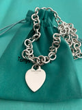 Tiffany & Co. Sterling Silver Heart Tag Choker Necklace – 16
