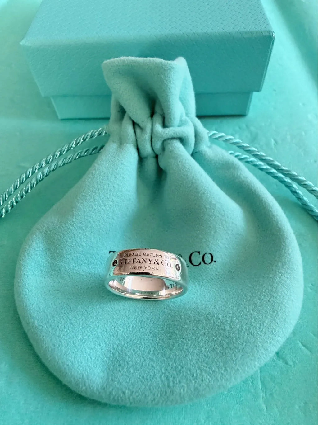 Tiffany & Co Please Return To Tiffany Double Diamond Ring Size L 1/2