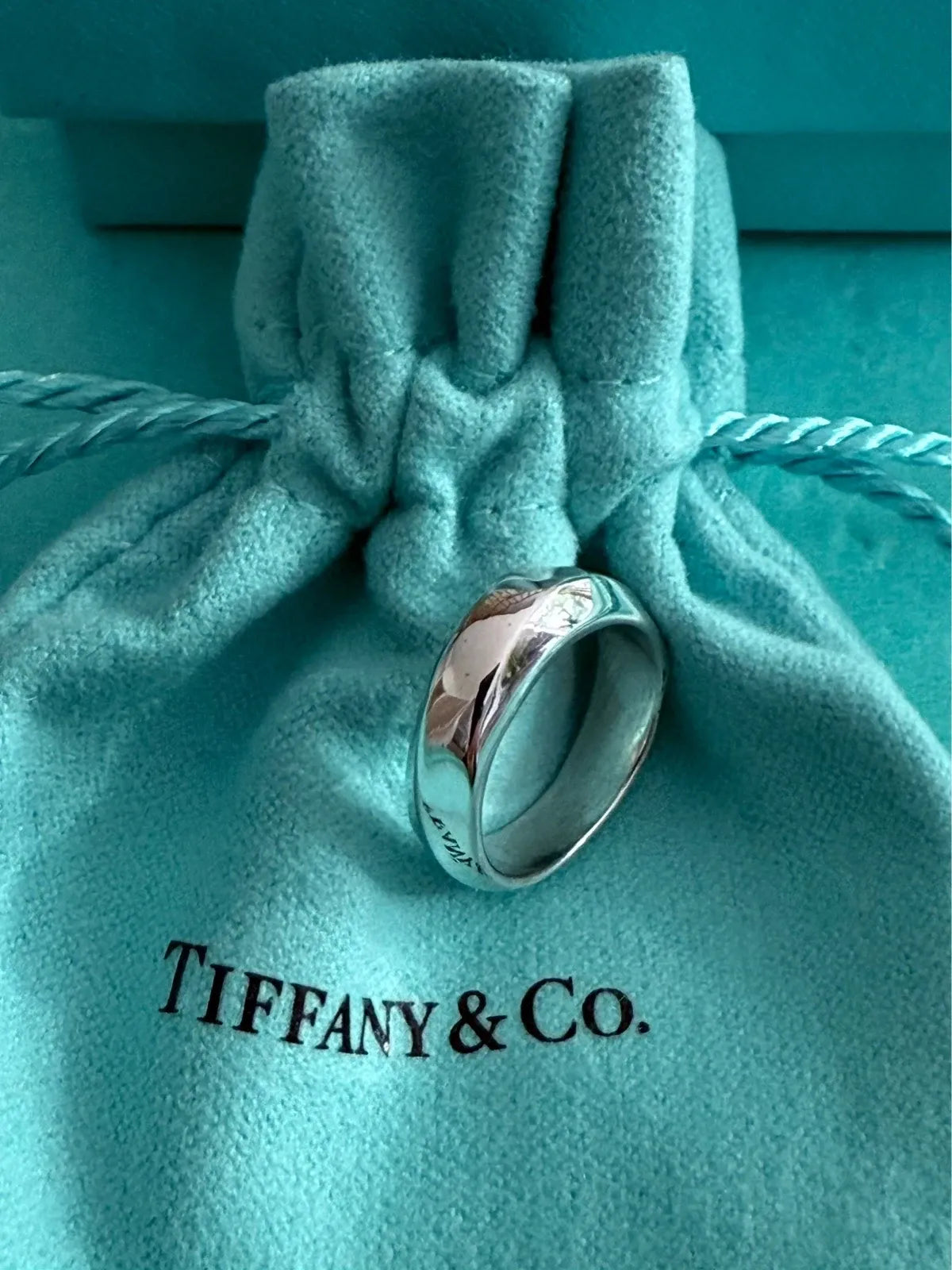Tiffany & Co Sterling Silver Dome Twist Ring Size 15.3 mm / I½