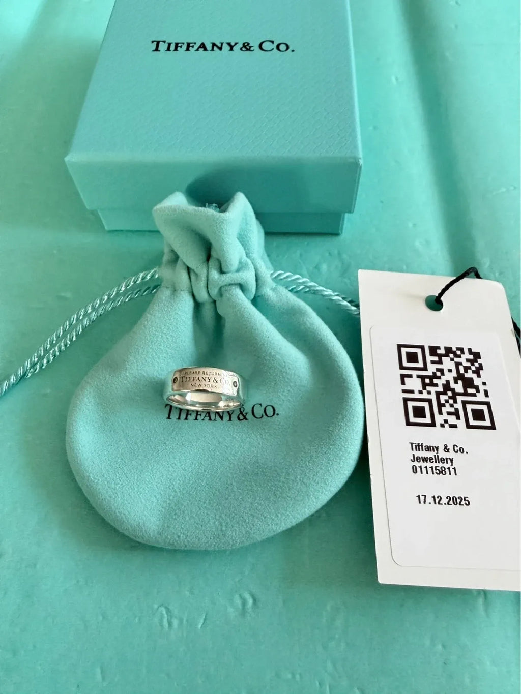Tiffany & Co Please Return To Tiffany Double Diamond Ring Size L 1/2