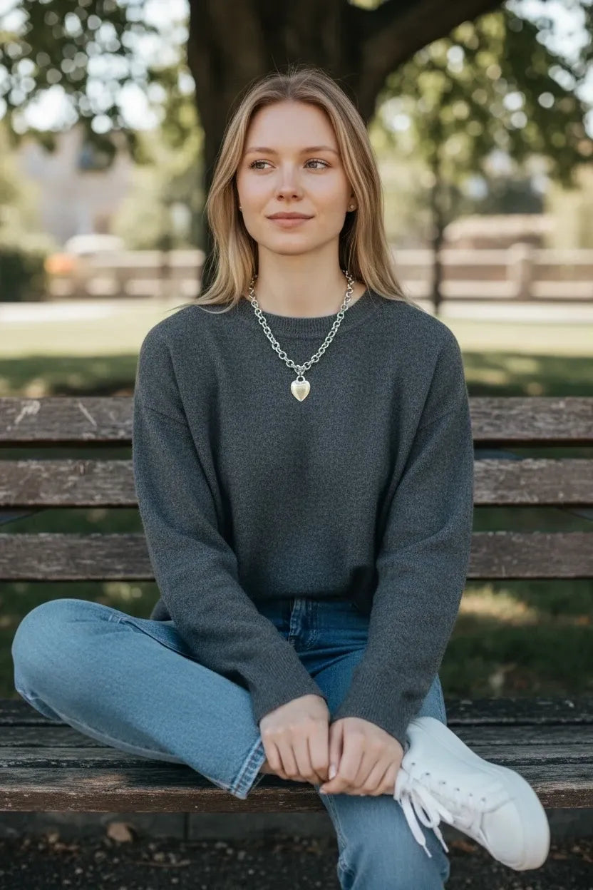 Tiffany & Co. Sterling Silver Heart Tag Choker Necklace – 16