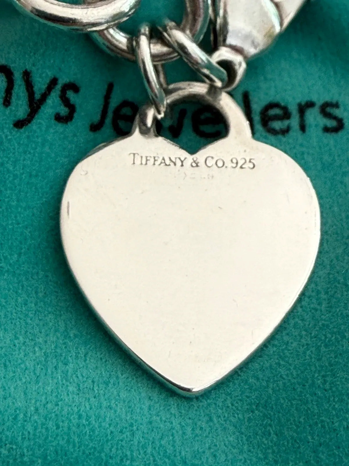 Tiffany & Co. Sterling Silver Heart Tag Charm Bracelet – 7.5