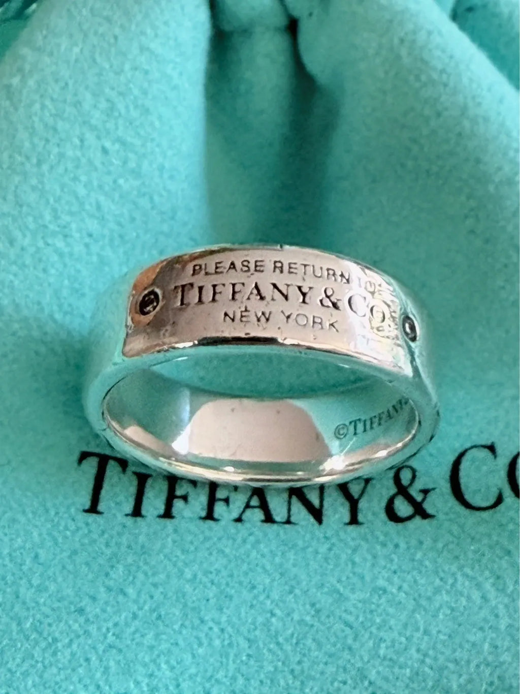 Tiffany & Co Please Return To Tiffany Double Diamond Ring Size L 1/2