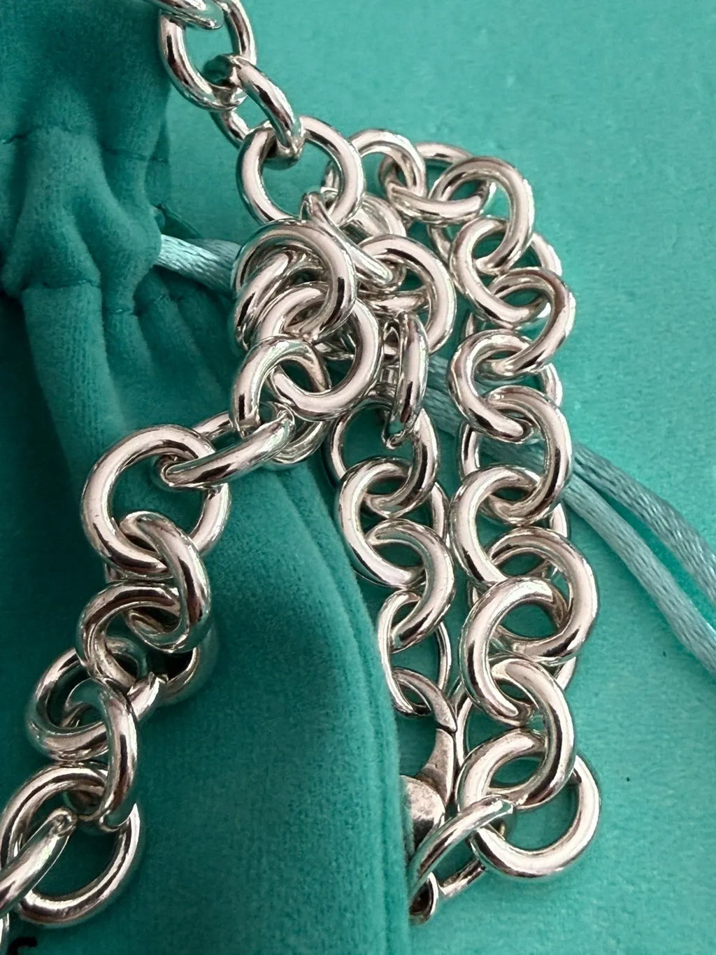 Tiffany & Co. Sterling Silver Heart Tag Choker Necklace – 16